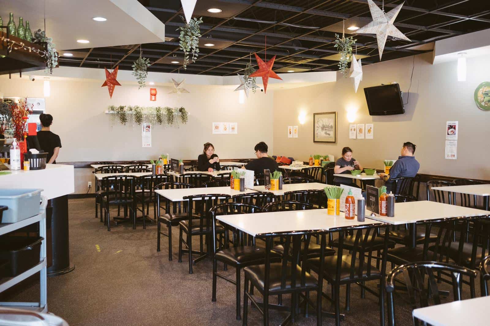 The Pho Dau Bo kitchen preparing dishes