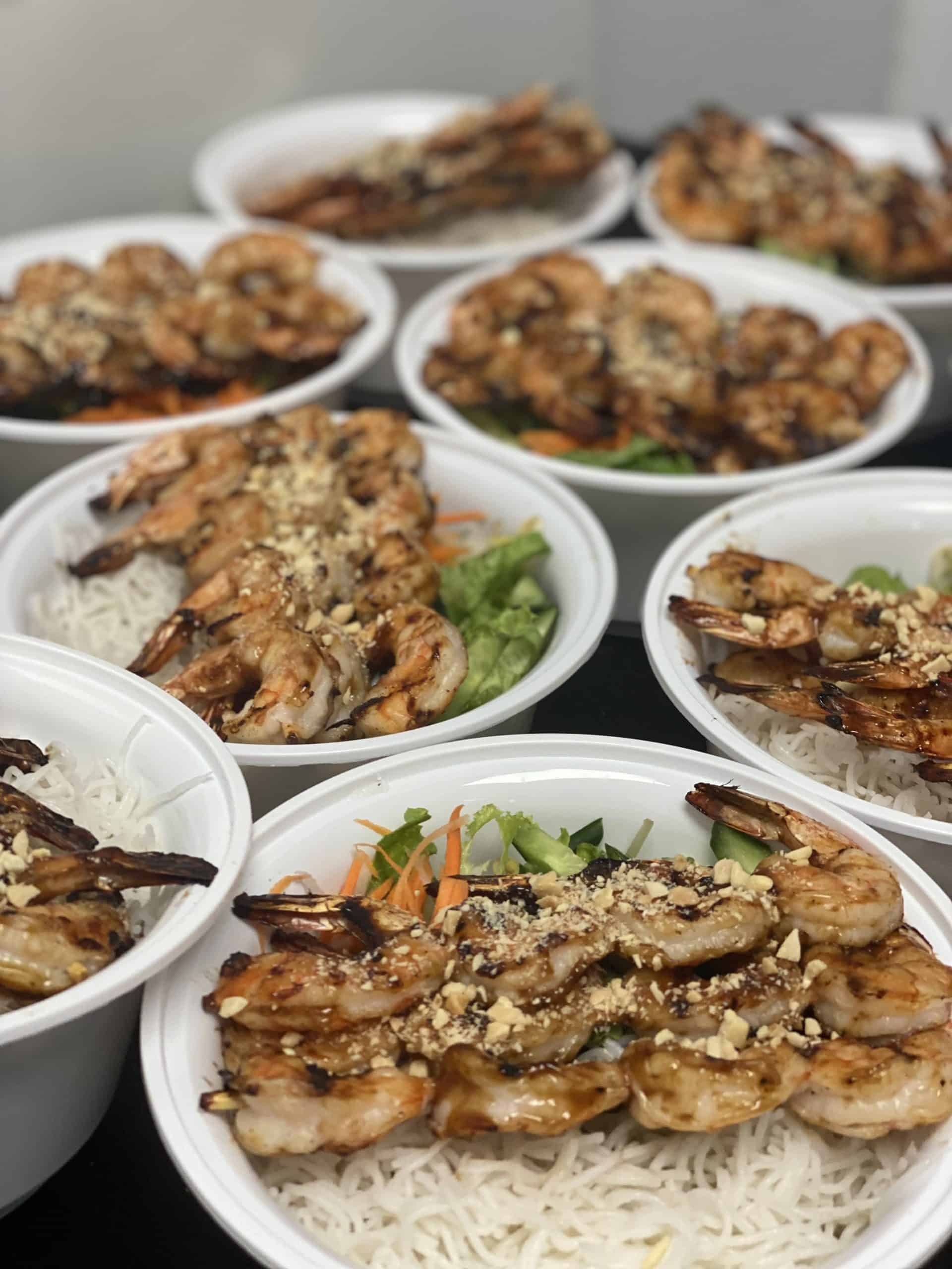 Fresh Vietnamese spring rolls arranged for sharing